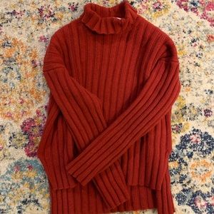 Everlane red turtleneck wool/cashmere